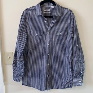Men’s Claiborne Slim Fit Plaid Button Down Shirt size M